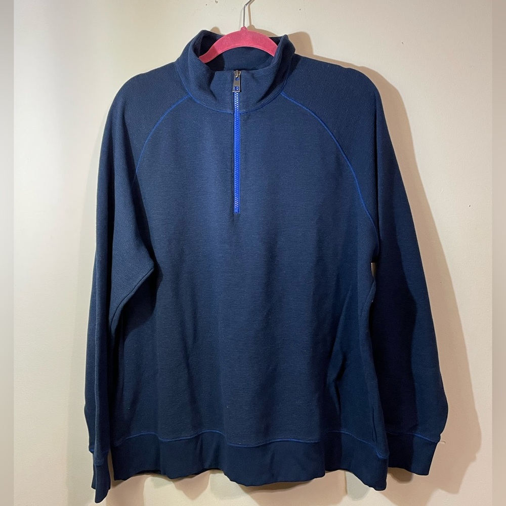 Michael Kors Men's XXL Blue Quarter Zip pullover great‎ condition